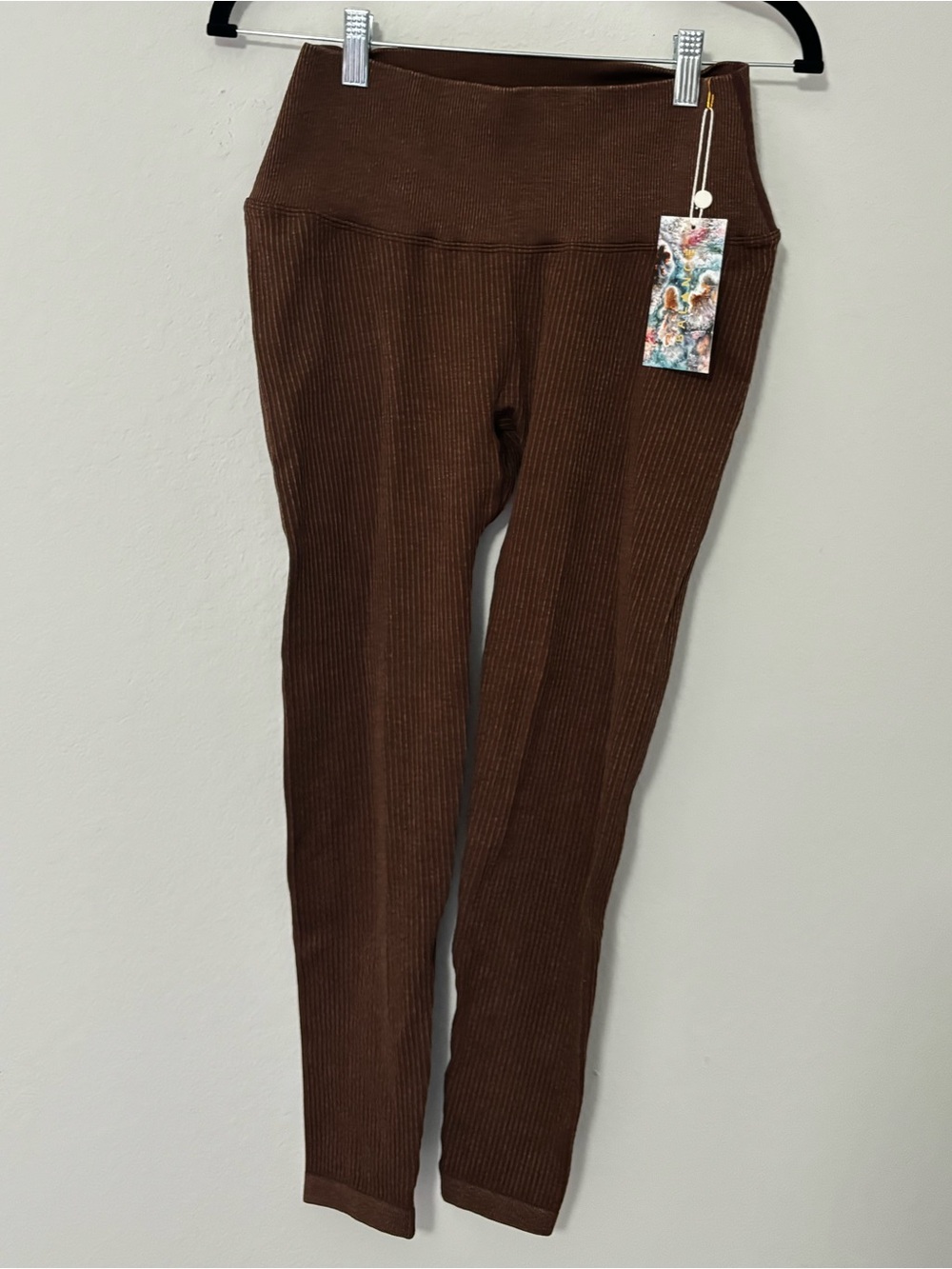 Balance Athletica Ribbed Leggings Brown NWT L